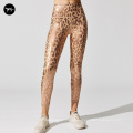 Patrón de impresión personalizado Butt Butt de cintura alta Pantalones de yoga Leggings de yoga de leopar